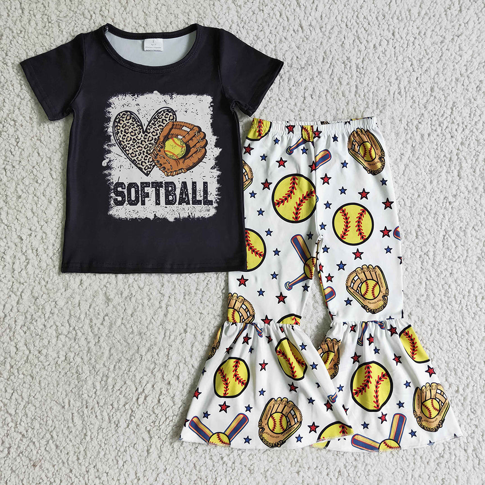 Baby Girls softball bell pants sets