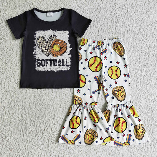 Baby Girls softball bell pants sets