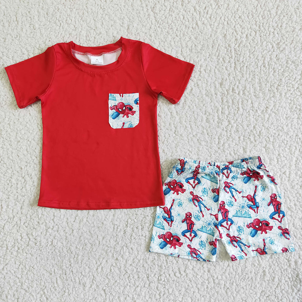 Baby boys pockets cartoon summer shorts sets