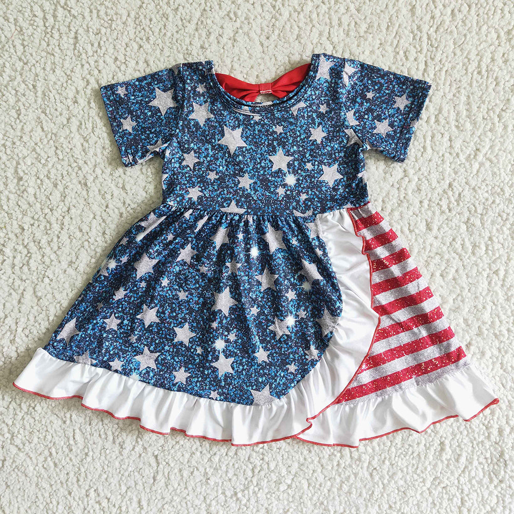 Baby girls summer 4th of july star dresses