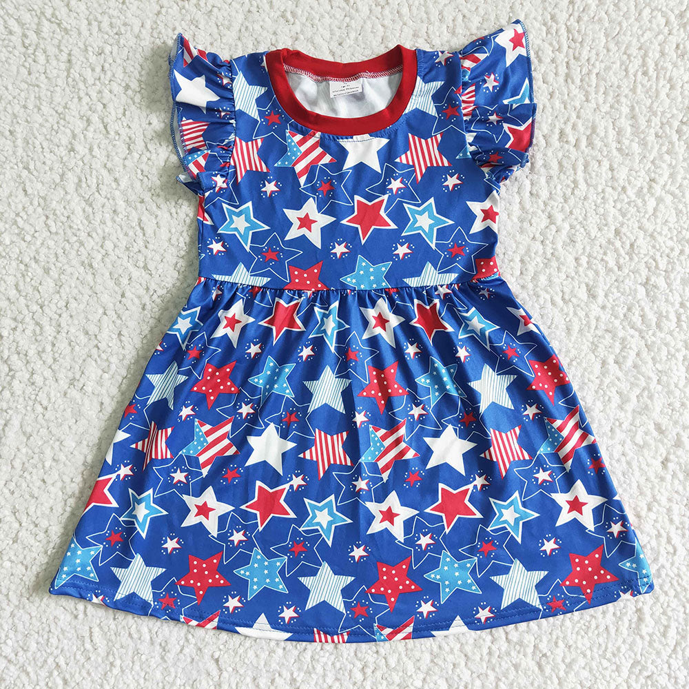 4th of July Star flutter sleeve dresses