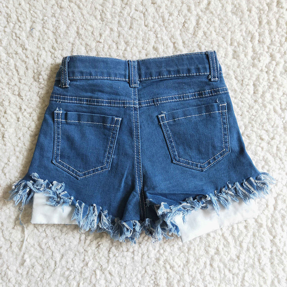 Baby Girls 4th of july summer denim star shorts