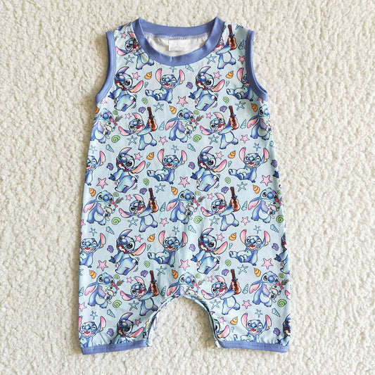 Baby boys summer cartoon sleeveless rompers