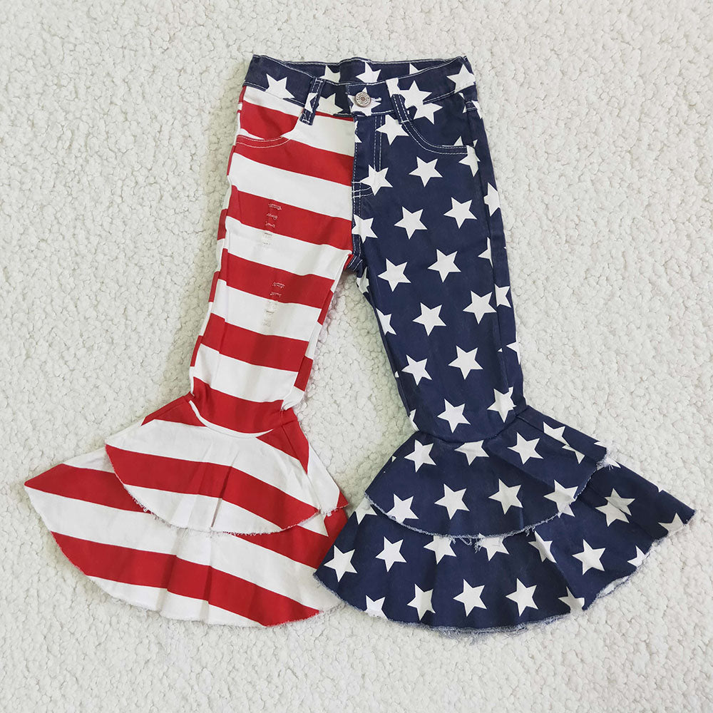 Baby girls boutique 4th of July denim pants Jeans