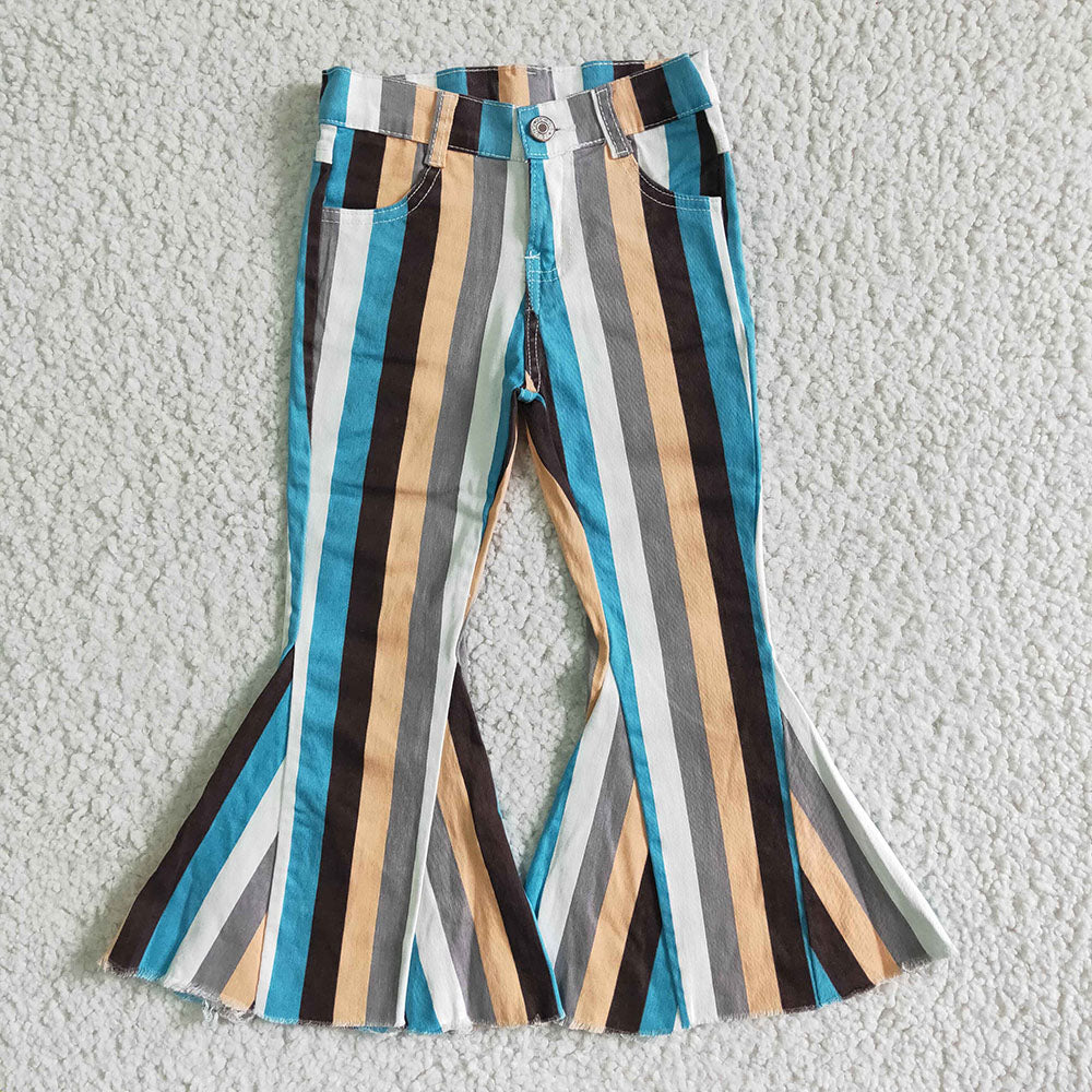 Children Blue Stripe Denim Jeans Pants (can choose belts here)