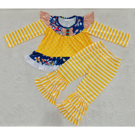 Mustard scale ruffle pants sets-Promotion