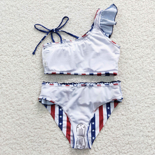 Baby Girls 2pcs 4th of July Ruffle Swimsuits