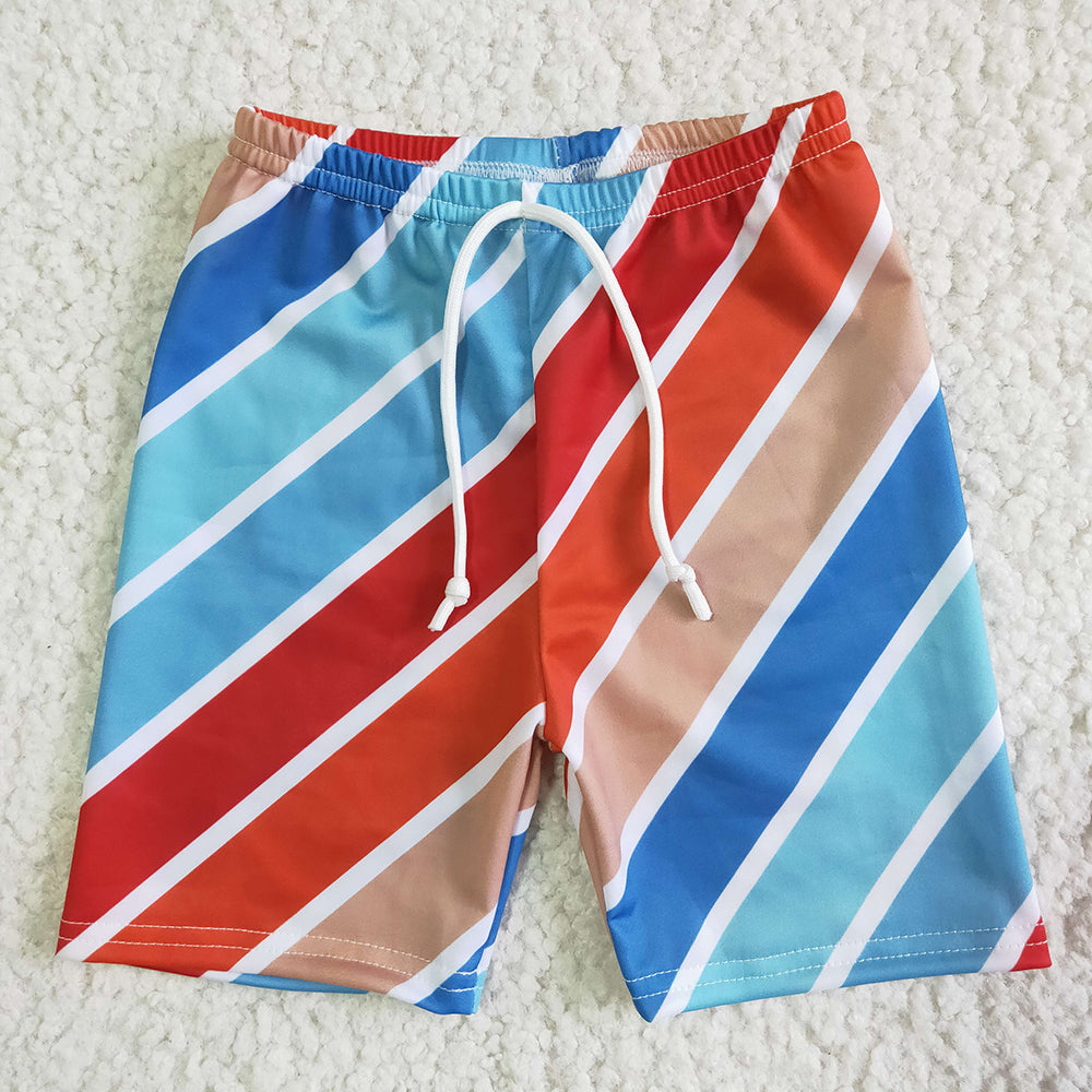 Baby boys colorful stripe swimsuits trunks