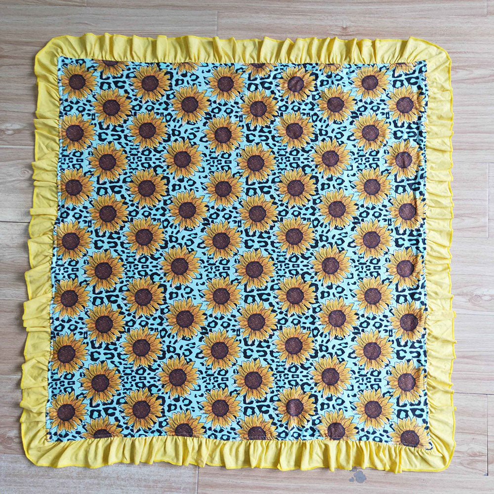 Baby kids sunflower western blankets