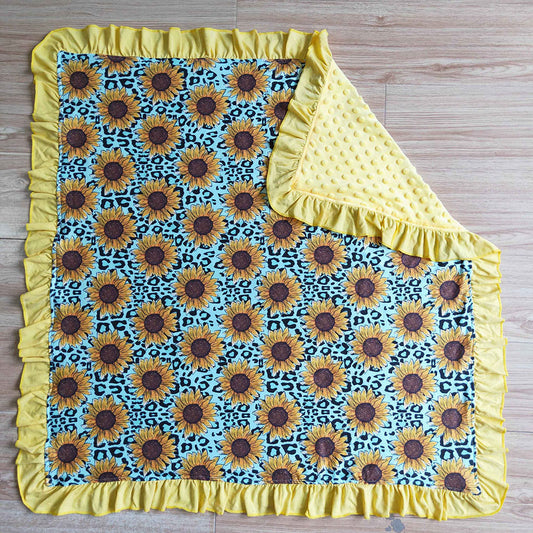 Baby kids sunflower western blankets