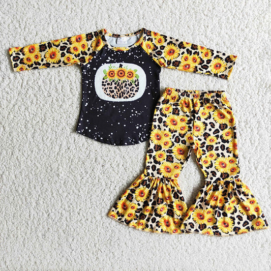 Sunflower fall pumpkin outfits clothing sets