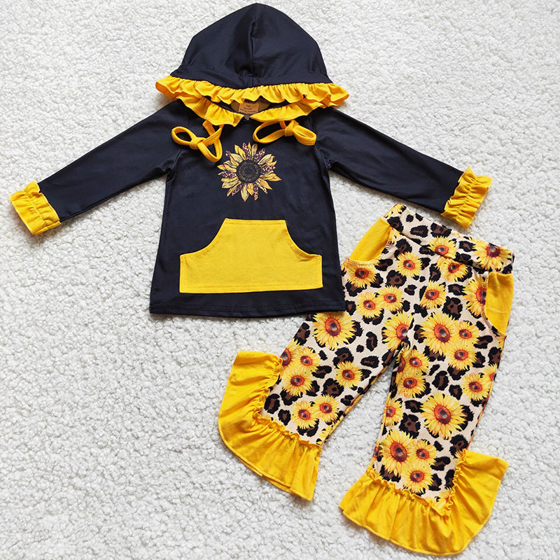 Sunflower hoodie sets for girls