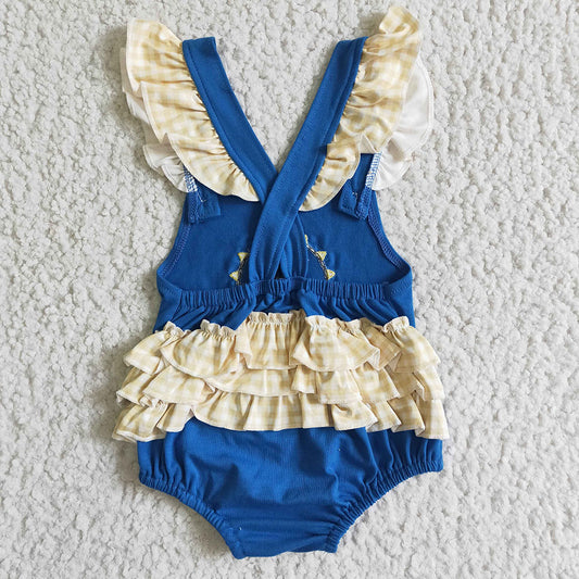 You are my sunshine baby girls ruffle rompers