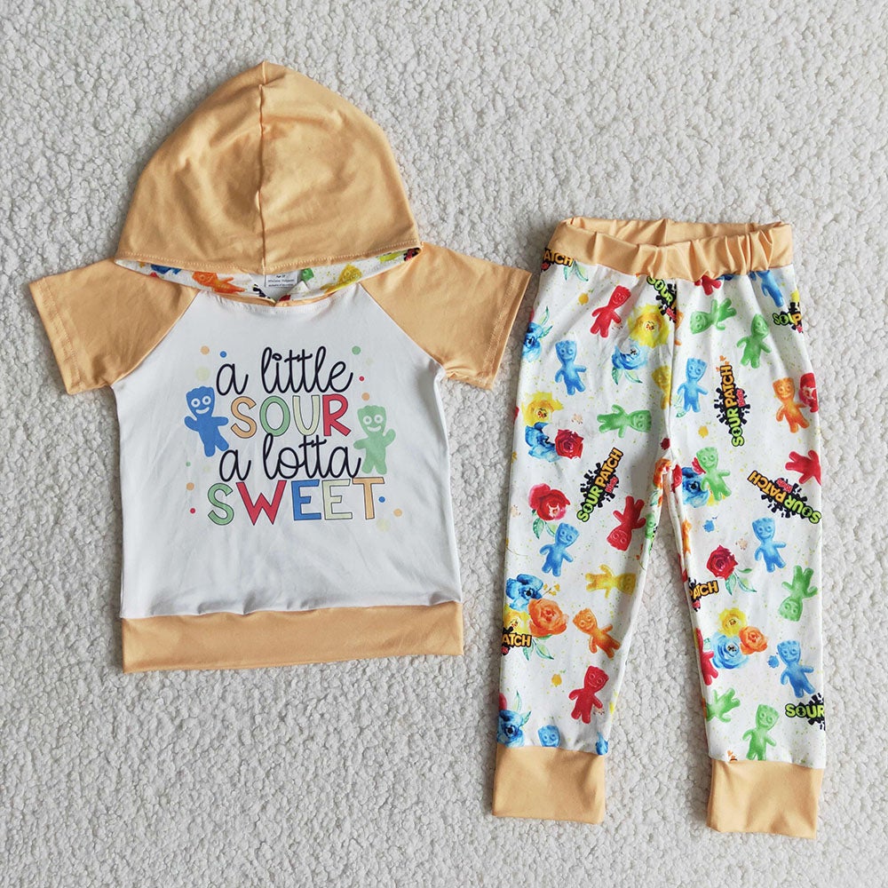 Baby boys sweet hoodie top pants clothing sets