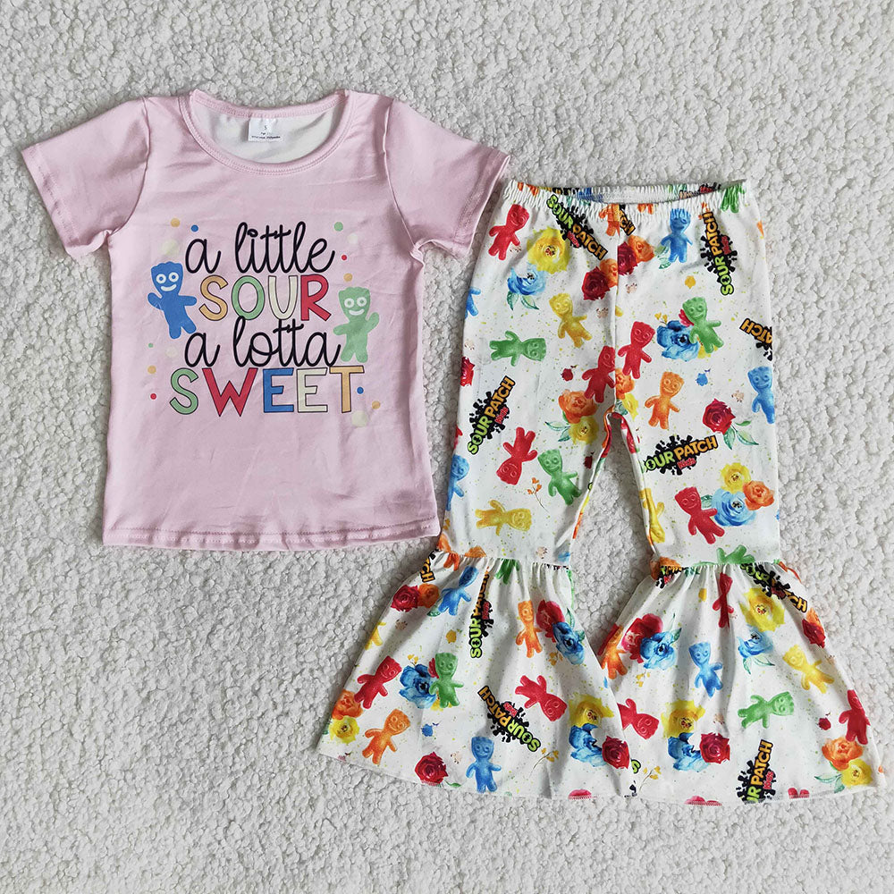 Baby girls pink sweet bell pants sets