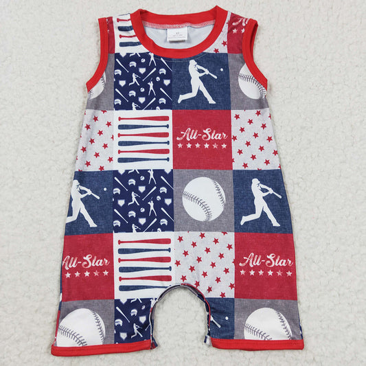 Baby Boys Baseball Summer Rompers