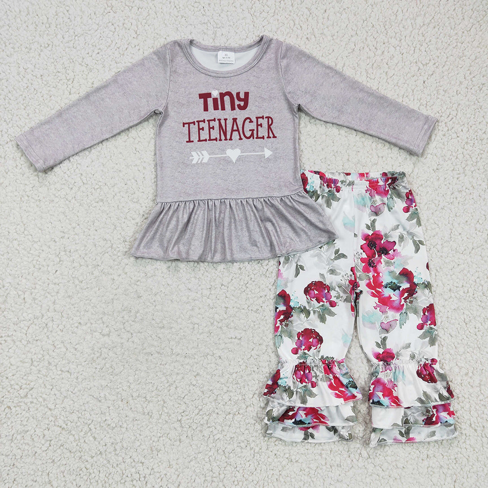 Tiny Teenager floral ruffle pants sets