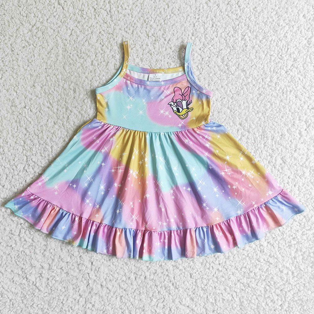 Baby girls tie dye duck twirl dresses