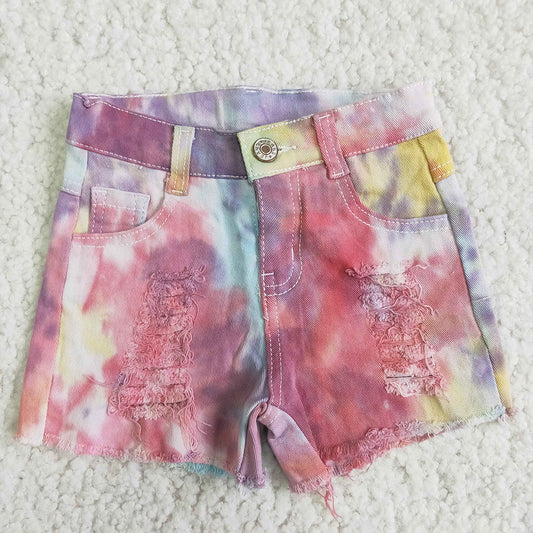 Baby Girls tie dye denim shorts