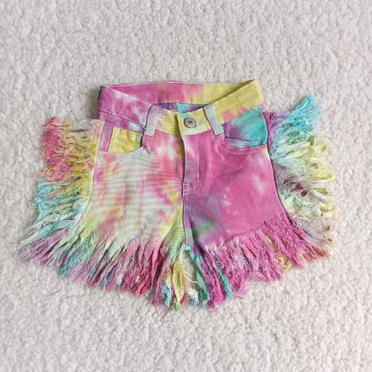 Baby Girls colorful tassel denim summer shorts