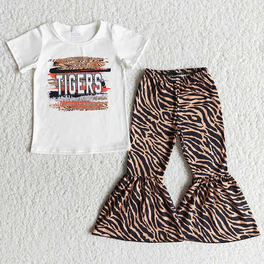 Baby girls western tiger bell pants clothing sets