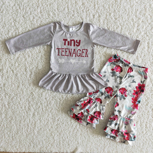 Tiny Teenager floral ruffle pants sets