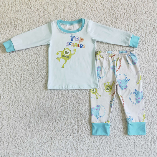 baby boys blue monster pajamas legging sets