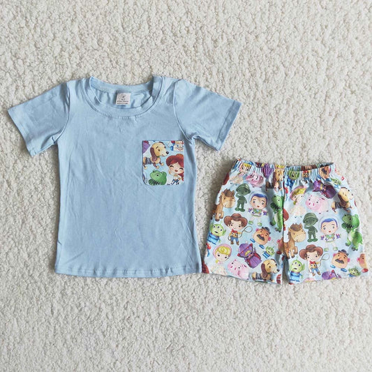 Blue cartoon toy boy soft set