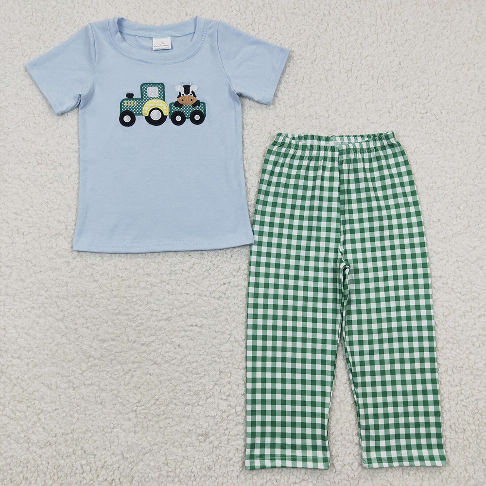 Baby Boys Tractor Shirt Pants Farm Clothes Sets