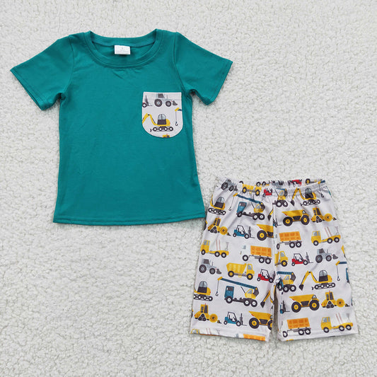 Baby Boys Tractor Pockets Shorts Sets