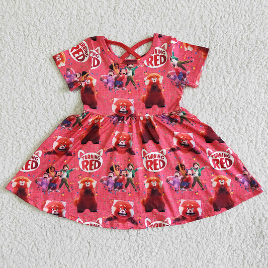 Baby girls summer cartoon red dresses