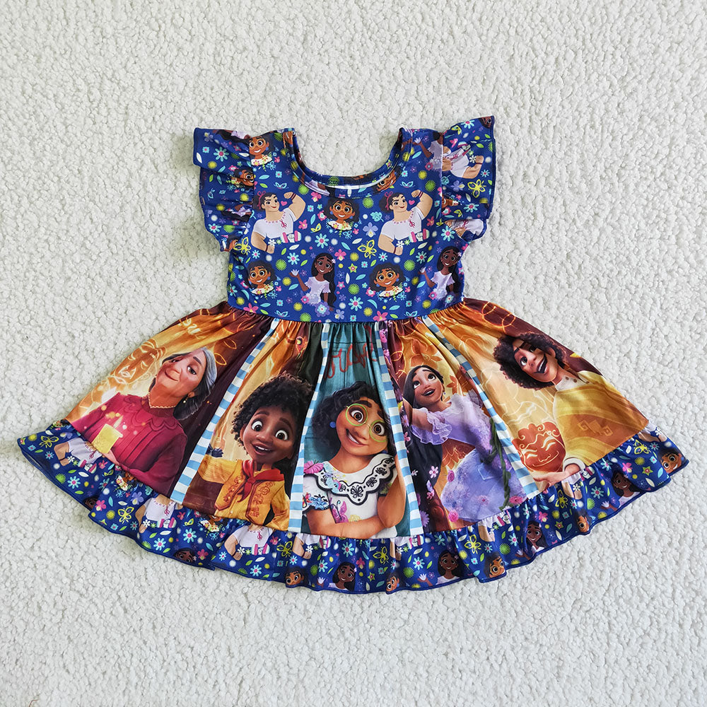 Baby girls cartoon dance twirl ruffle dresses