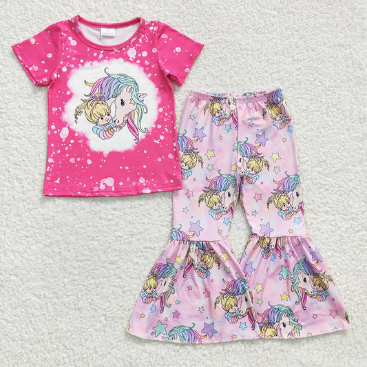 Baby Girls Unicorn Rainbow Bell Pants Clothes Sets
