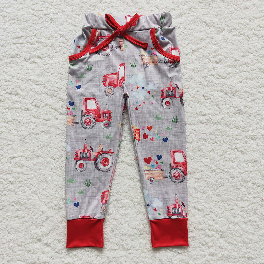 Baby Boys Valentines heart tractor pants