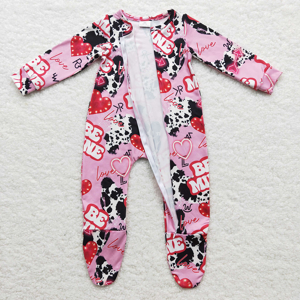 Baby Girls Be Mine Zip rompers