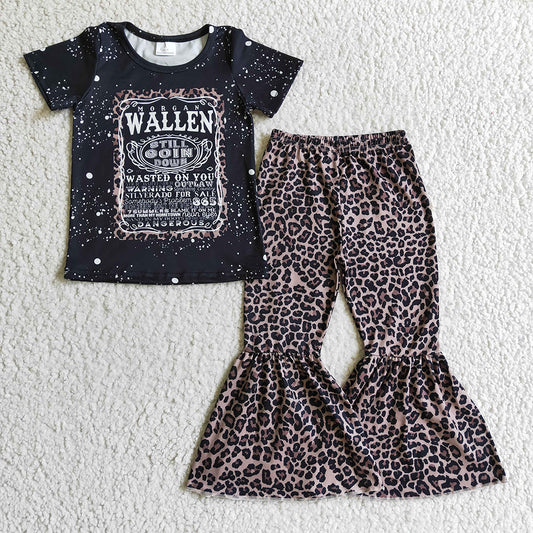 Baby girls black singer bell pants clothes sets