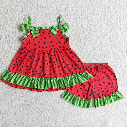 Watermelon seeds shorts sets