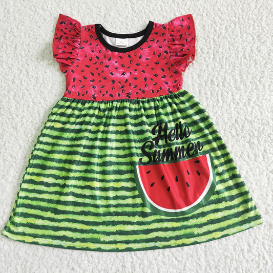 Baby girls summer watermelon red dresses