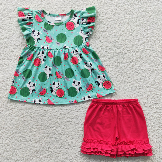 Baby Girls Watermelon Summer Shorts Clothes Sets
