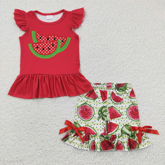 Baby Girls Watermelon Summer Shorts Sets