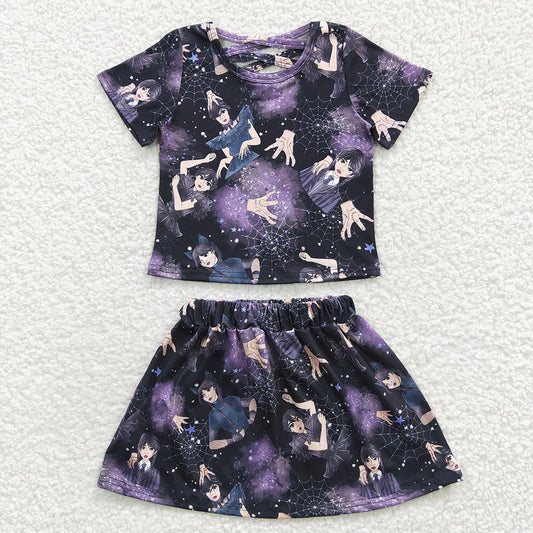 Baby Girls Movie Cartoon Black Skirts Clothes Sets