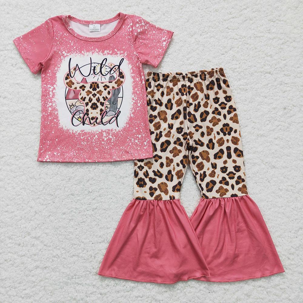 Baby Girls Wild Cow bell pants clothes sets