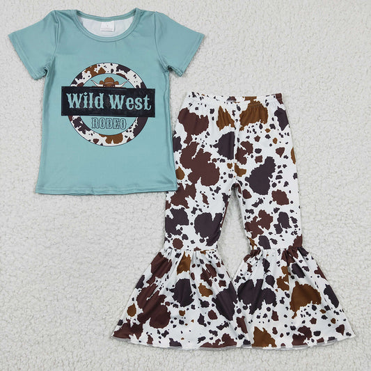 Baby Girls Wild West Cow Bell Pants Clothes Sets