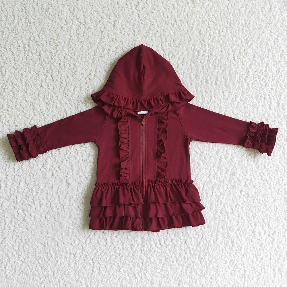 Baby girls ruffle rust jackets cardigans
