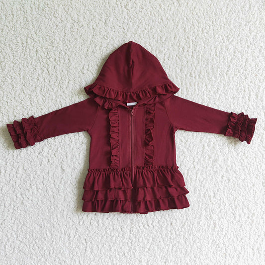 Baby girls ruffle rust jackets cardigans