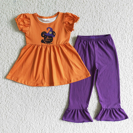 Baby girls Halloween witch ruffle pants clothes