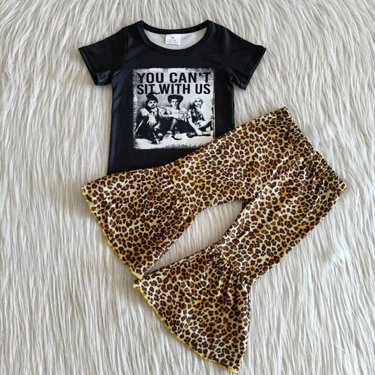 Black you can't sit with us leopard set